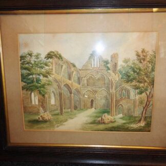 Framed Watercolour Of Abbey Ruin