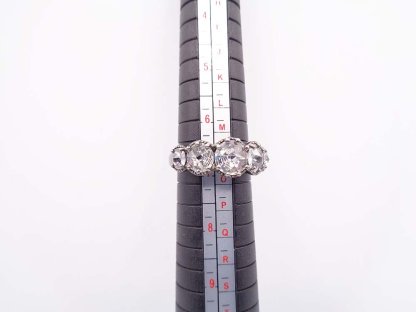 Antique 925 Silver Ring With 5 Glistening Stones - Image 2