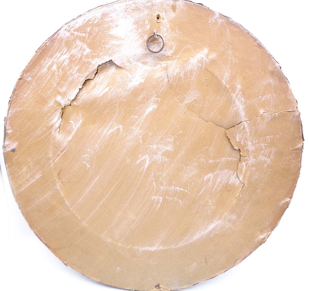 Arts & Crafts Circular Bevelled Mirror Worked In A White Metal Frame - Image 3