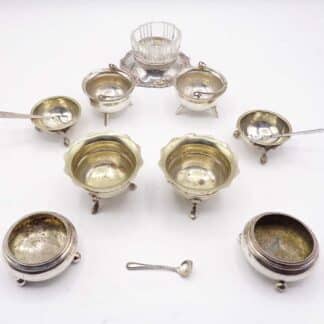 Antique Silverplate And White Metal Salt And Serving Pots