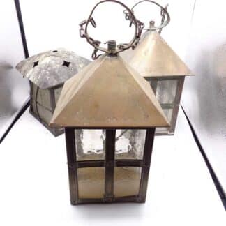 Large Vintage Glass Lanterns