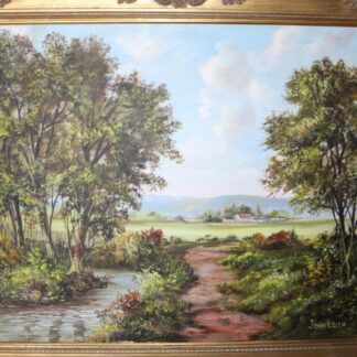 Large Contemporary Oil on Canvas Rural Scene Titled A Country Path