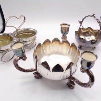 Various Vintage Silver-Plated Table Ornamental Serving Items