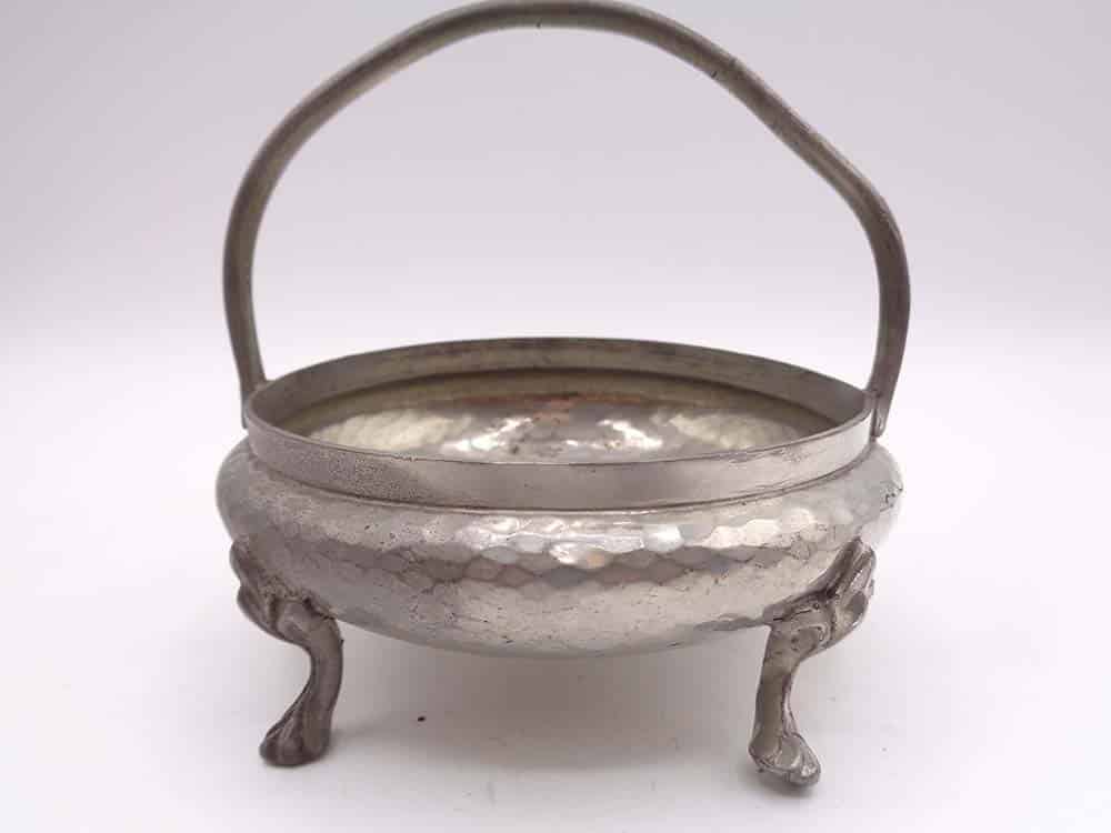 Argent Pewter Arts & Craft Style Bowl With Handle