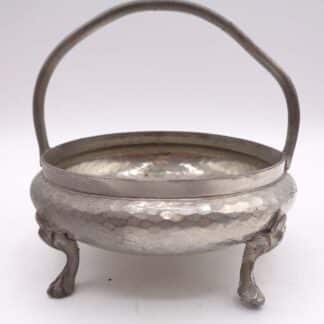 Argent Pewter Arts & Craft Style Bowl With Handle