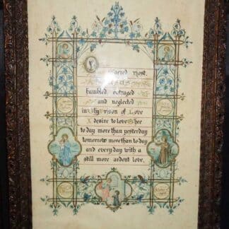 Antique Framed Feast Of St Francis Watercolour Dated 1902
