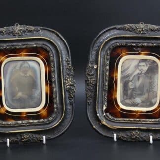 Pair Of Victorian Photographs In Ornate Antique Frames