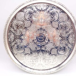 Very Ornate Silver Plate Calender Centenary Tray