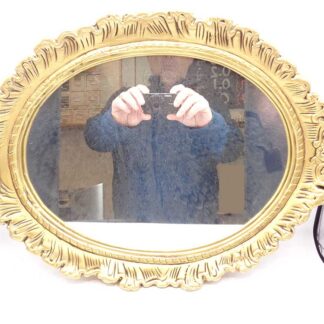Ornately Decorated Oval Gilt Mirror