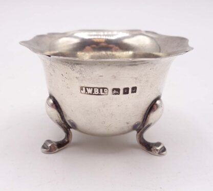 J W Benson Ltd 1923 Three-Legged Solid Silver Salt Pot