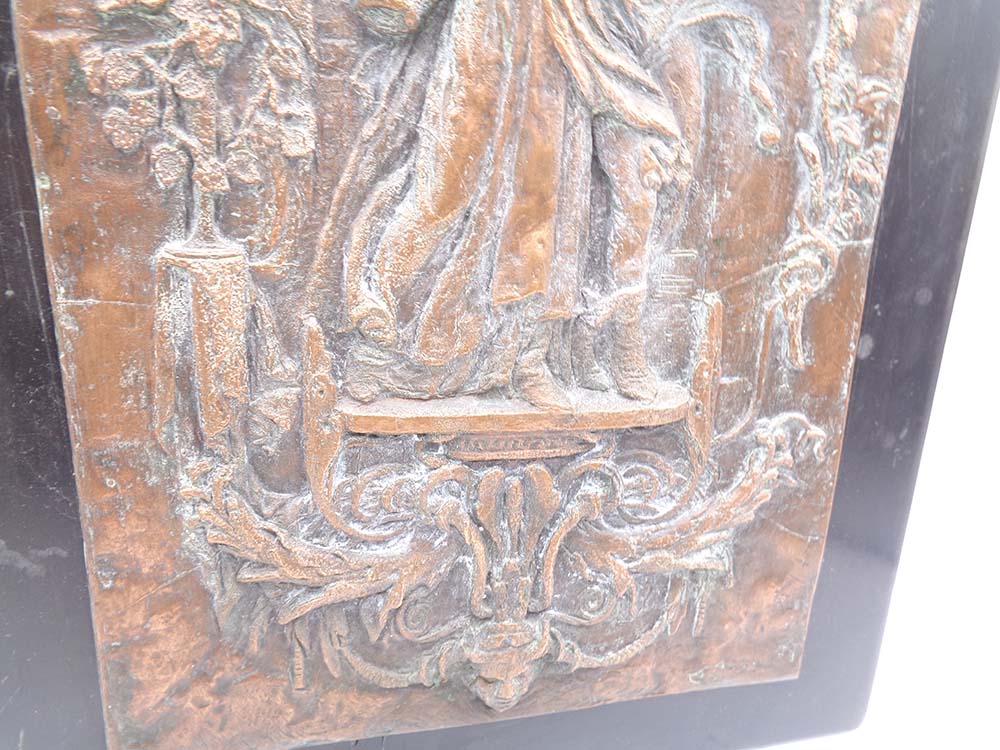 Arts & Crafts Copper Relief Plaque Mounted On Slate - Image 3