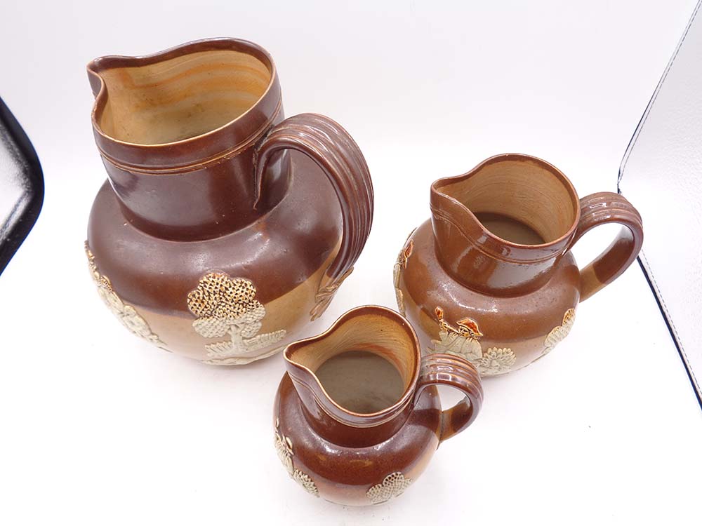 Victorian Set Of Three Graduated Royal Doulton Harvest Jugs - Image 2
