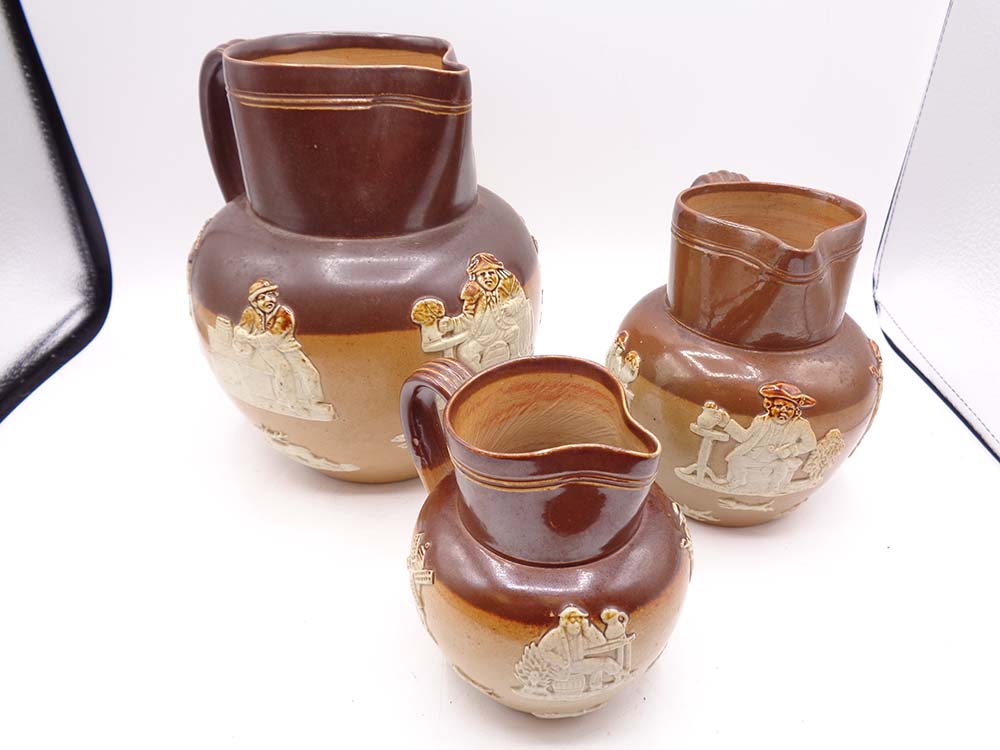 Victorian Set Of Three Graduated Royal Doulton Harvest Jugs - Image 3