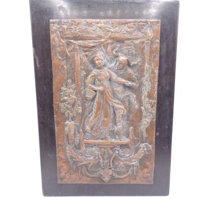 Arts & Crafts Copper Relief Plaque Mounted On Slate