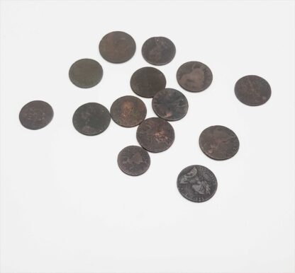 Thirteen (13) George III Half Penny Coins