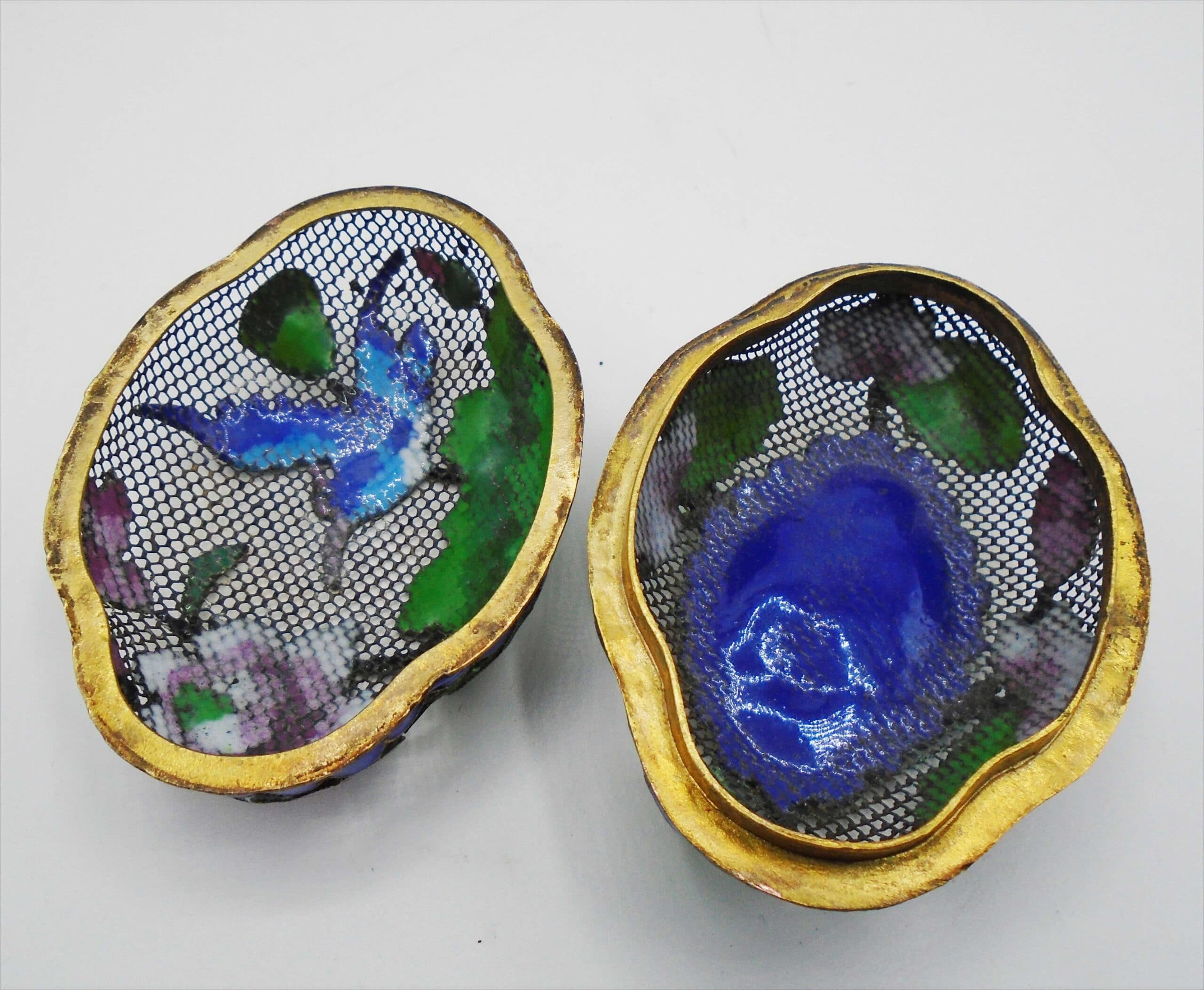 Antique Chinese Enamelled Pierced Brass Trinket Box - Image 5