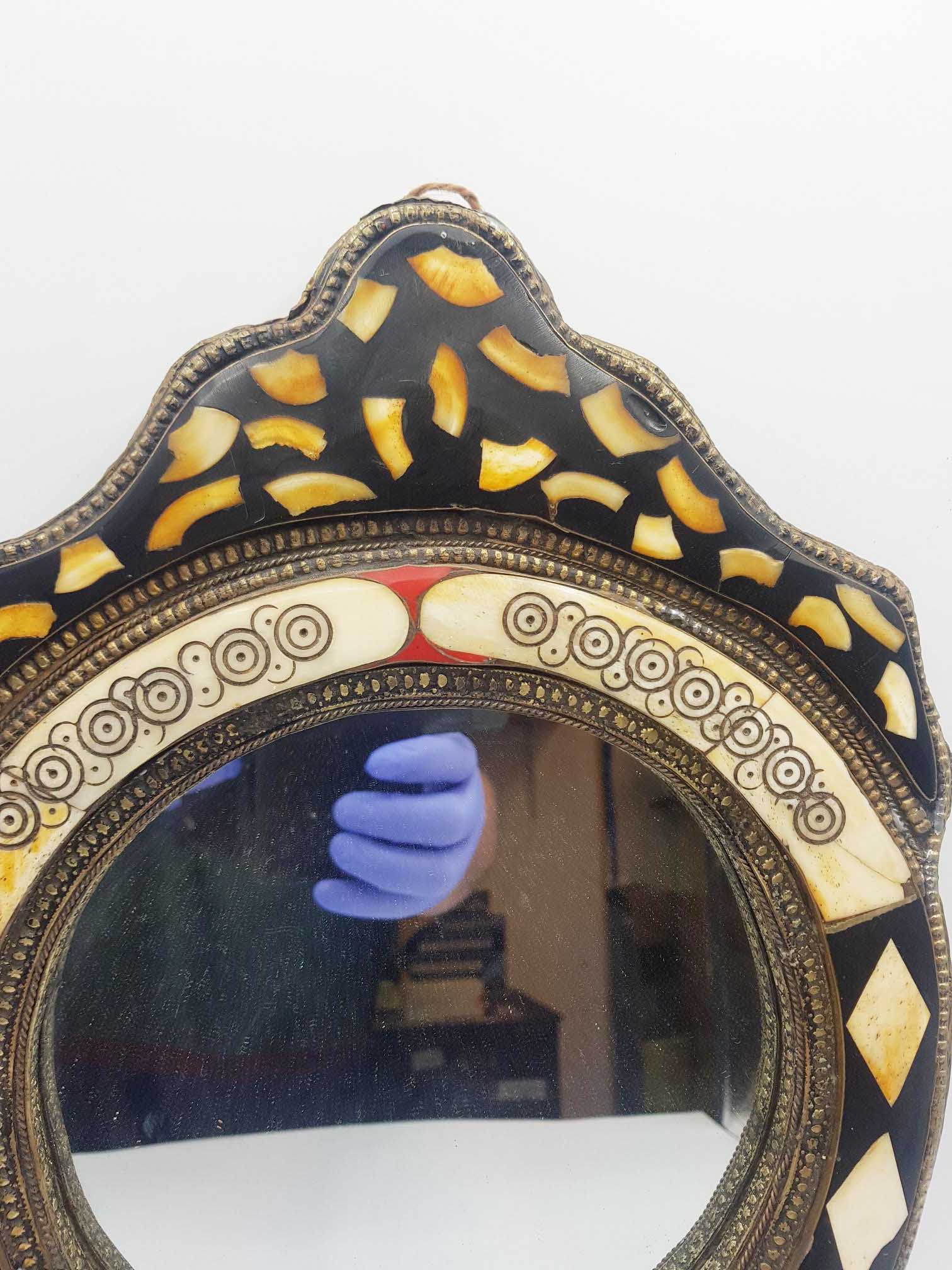 Late 19th century French Moroccan Bone Inlay Mirror - Image 2