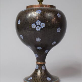 Striking Chinese Cloisonne Raised Urn Vase With Lid