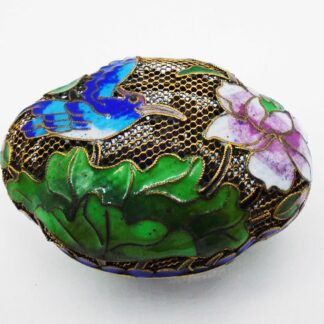 Antique Chinese Enamelled Pierced Brass Trinket Box