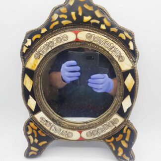 Late 19th century French Moroccan Bone Inlay Mirror