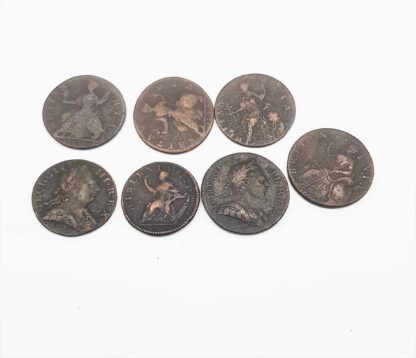 Seven (7) George III Half Penny Coins