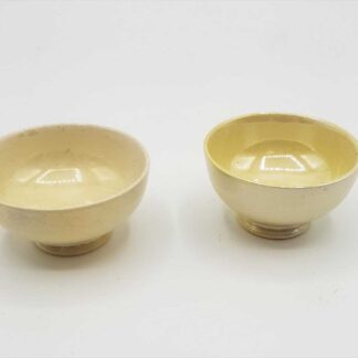 Pair Of 1913 Moorcroft Yellow Lustre Saki Cups