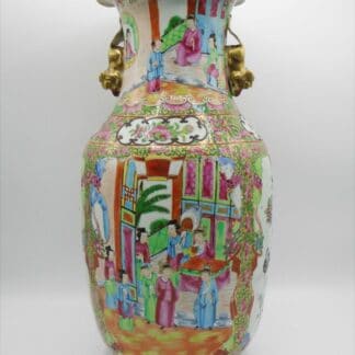19th Century Cantonese Famille Rose Hand Painted Vase