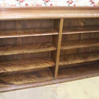 Antique Edwardian Mahogany Double-Fronted Open Bookcase