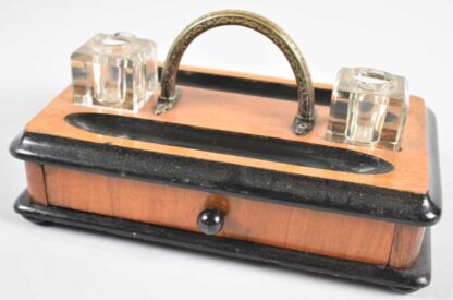 Victorian Wood & Gilt Pen Inkstand