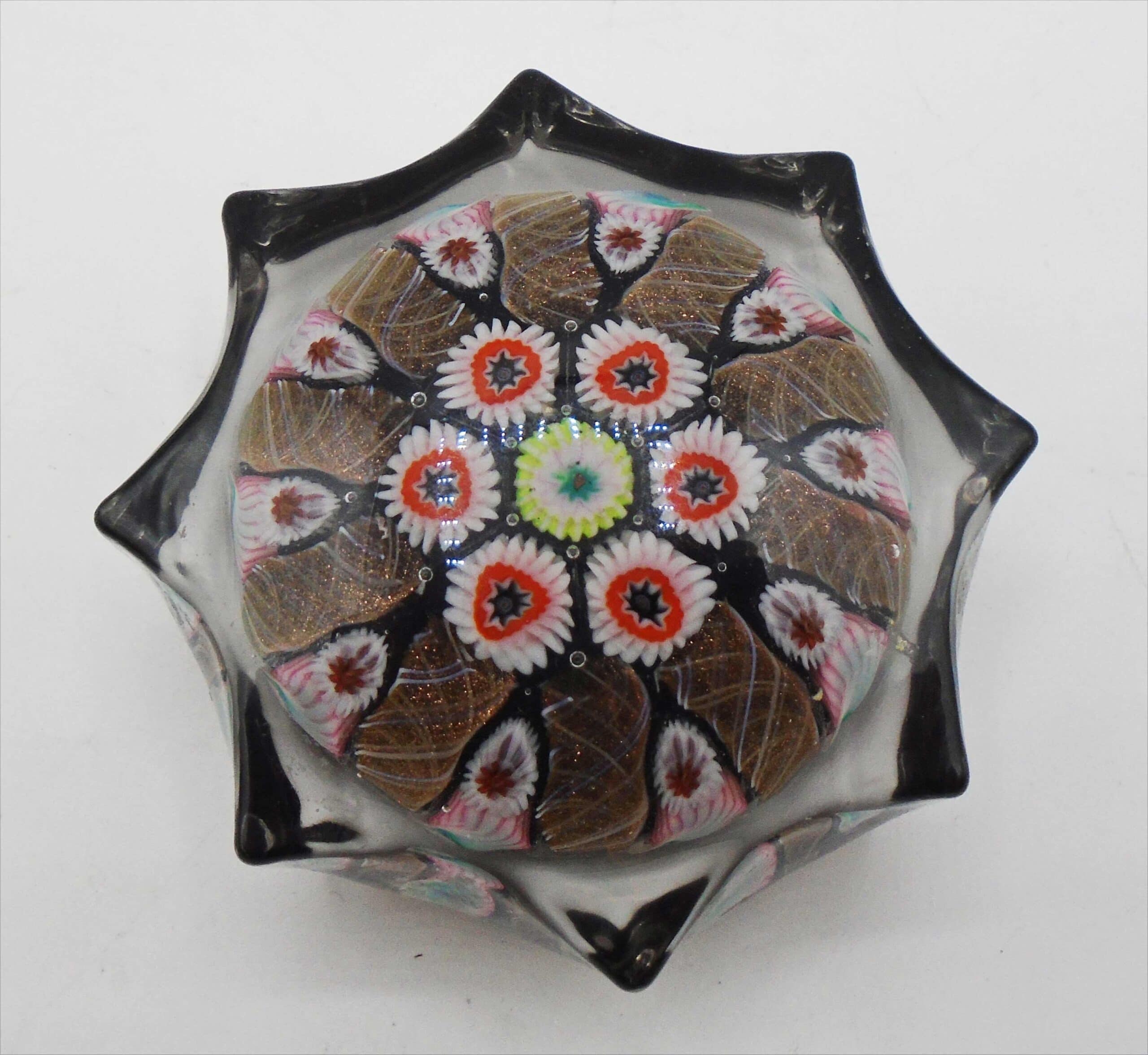 Vintage Well Crafted Millefiori Faceted Paperweight - Image 2