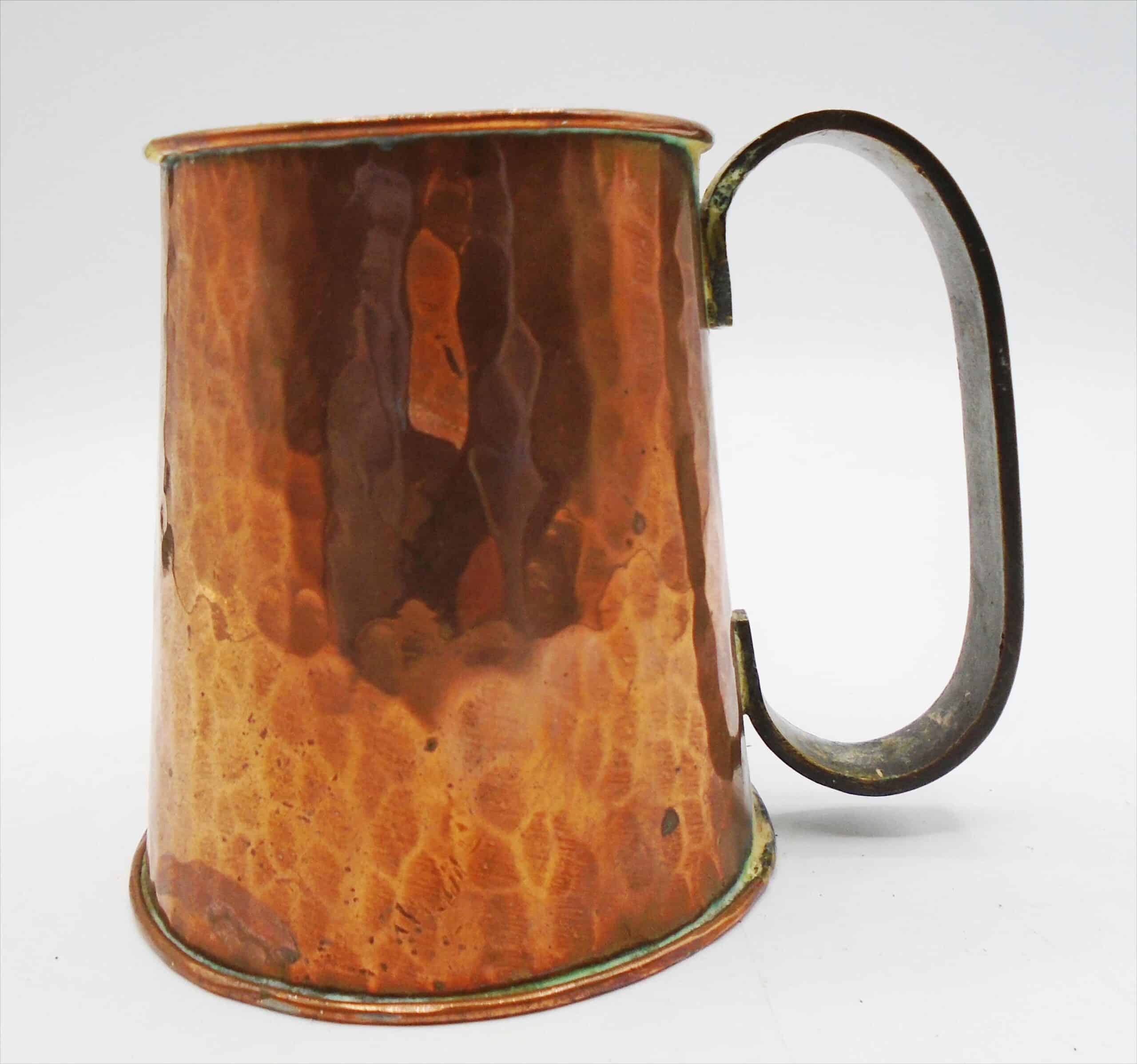 Old Vintage Hand Beaten Arts & Crafty Style Copper Tankard