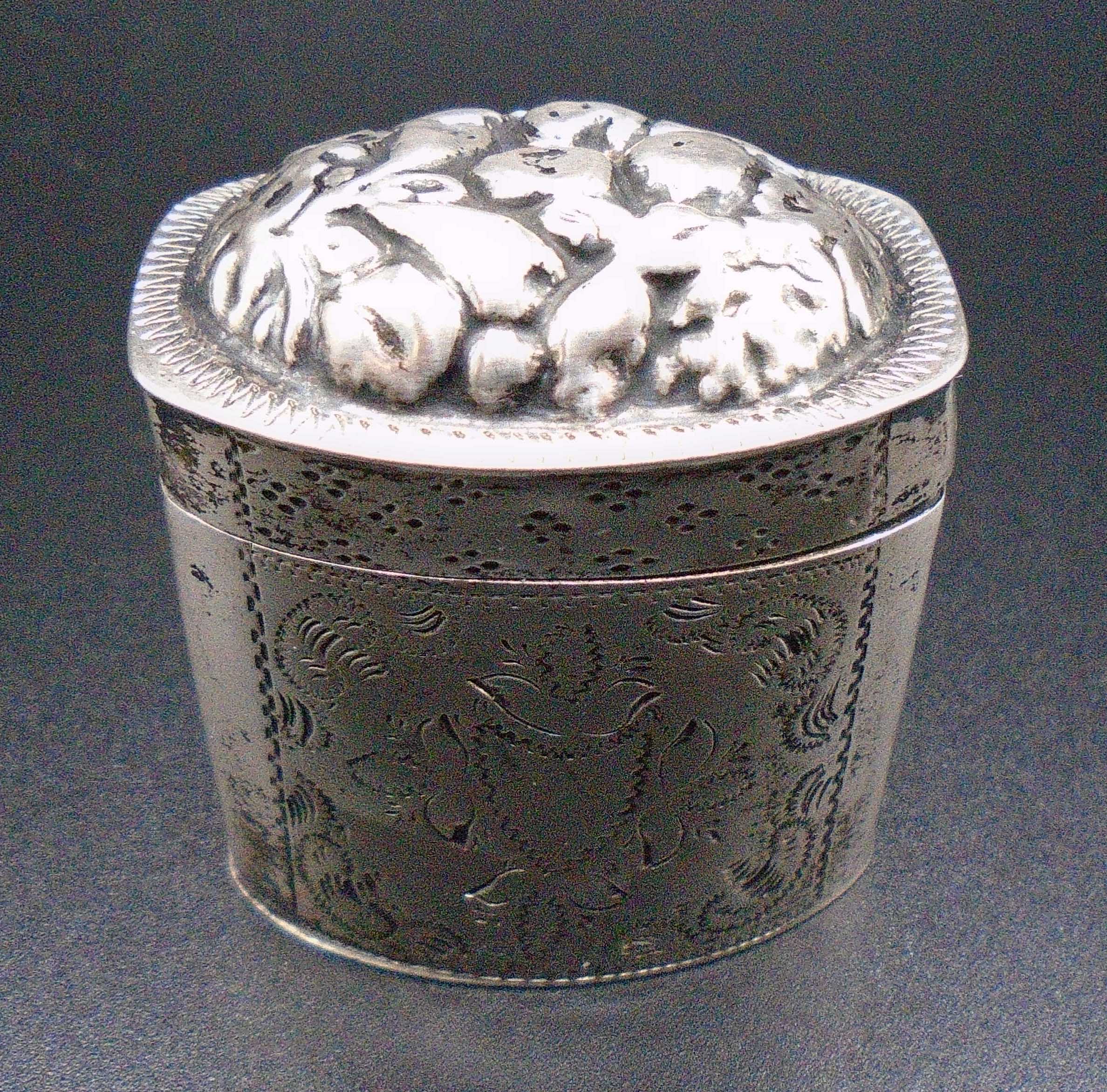 19th Century Dutch Silver Lodderein Ornate Box