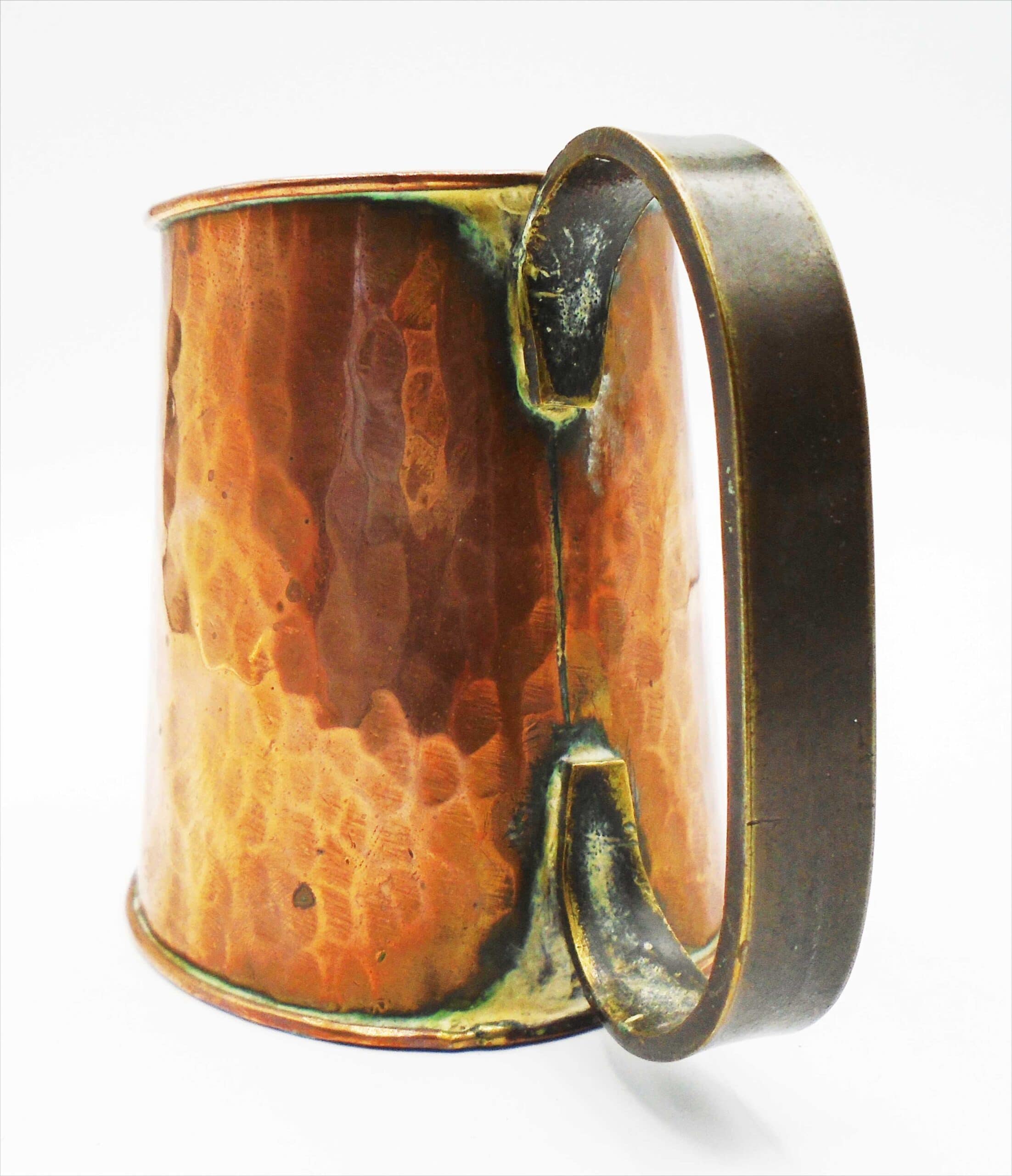 Old Vintage Hand Beaten Arts & Crafts Style Copper Tankard - Image 2
