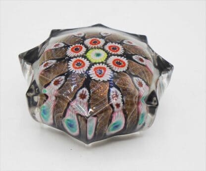 Vintage Well Crafted Millefiori Faceted Paperweight