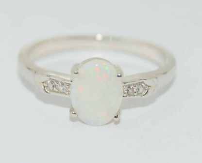 Vintage 925 Silver Opal Ring