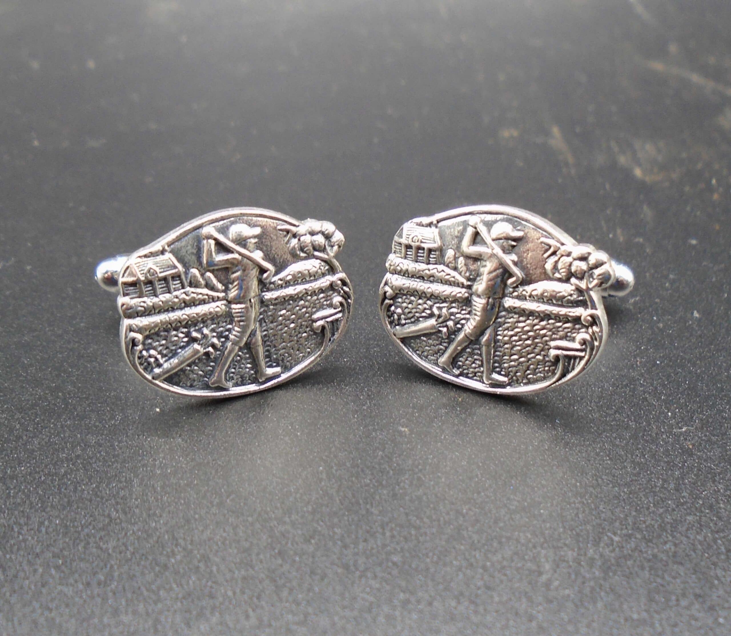 Vintage Sterling Silver Golf Cufflinks