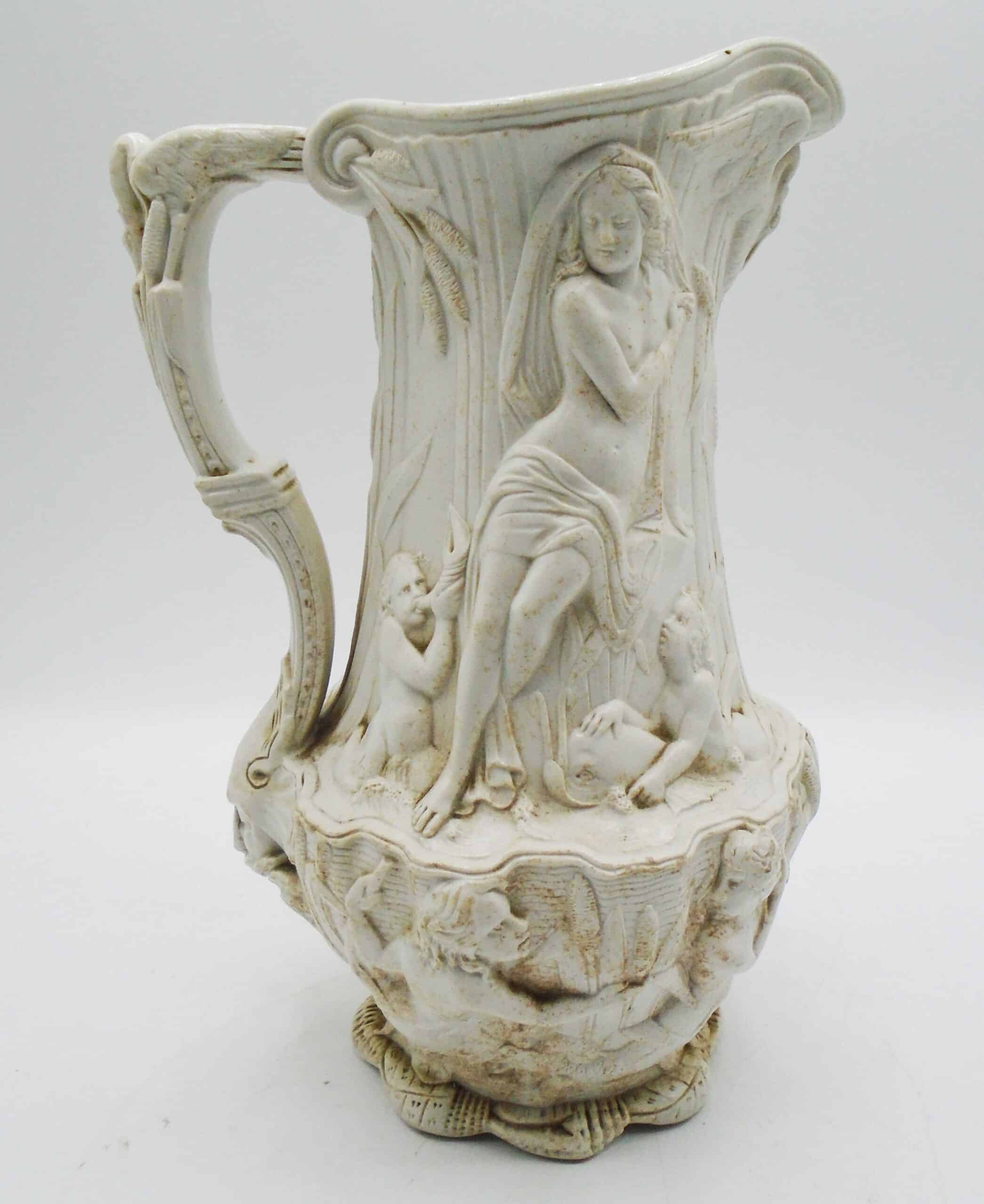19th Century Charles Meigh Mythological English Stoneware Pitcher Jug