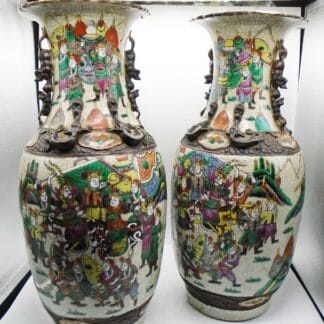 A Pair Of 19th Century Chinese Nanking Crackle Glazed Vases