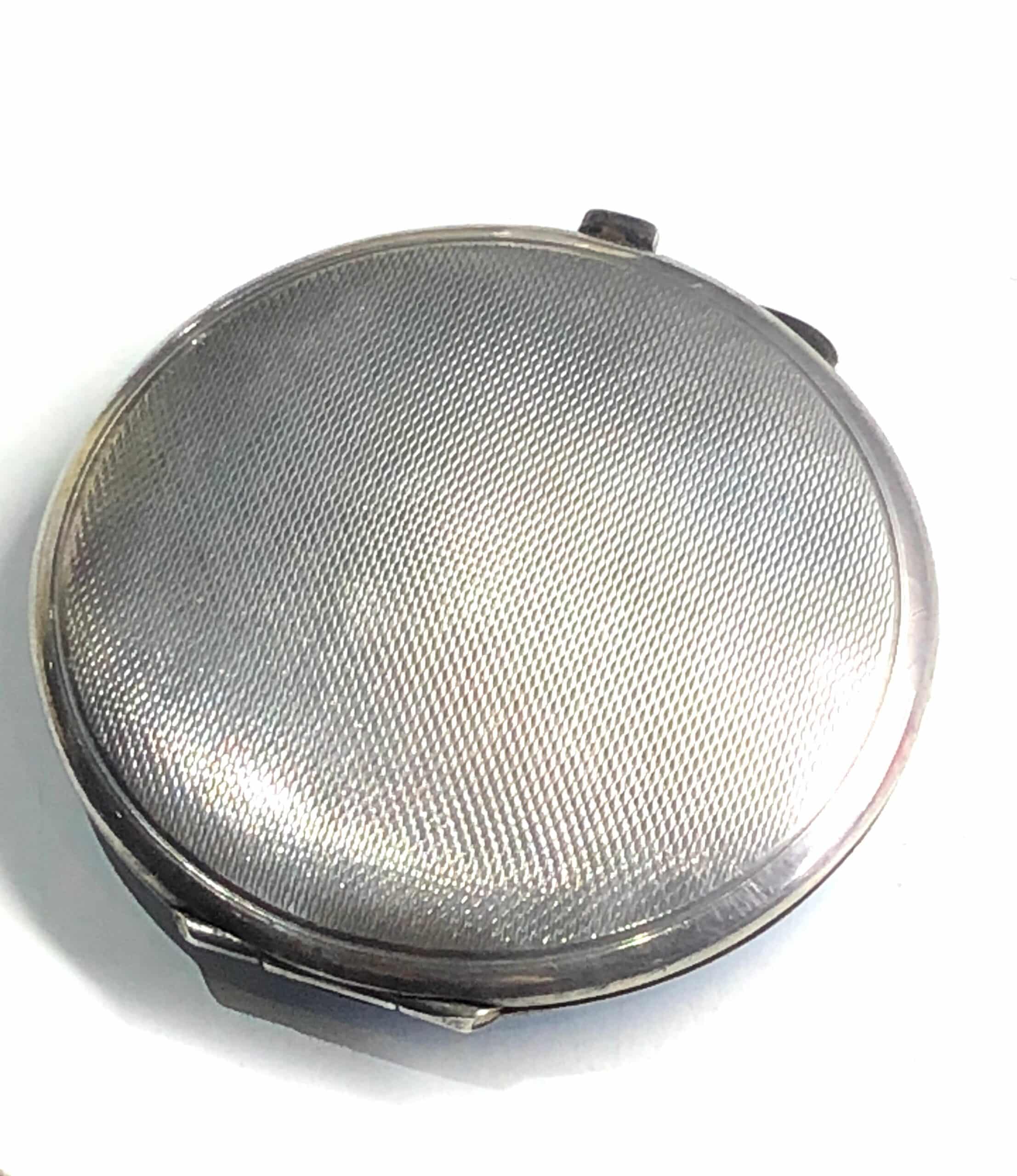 Antique Art Deco Silver & Guilloche Enamelled Ladies Compact - Image 3
