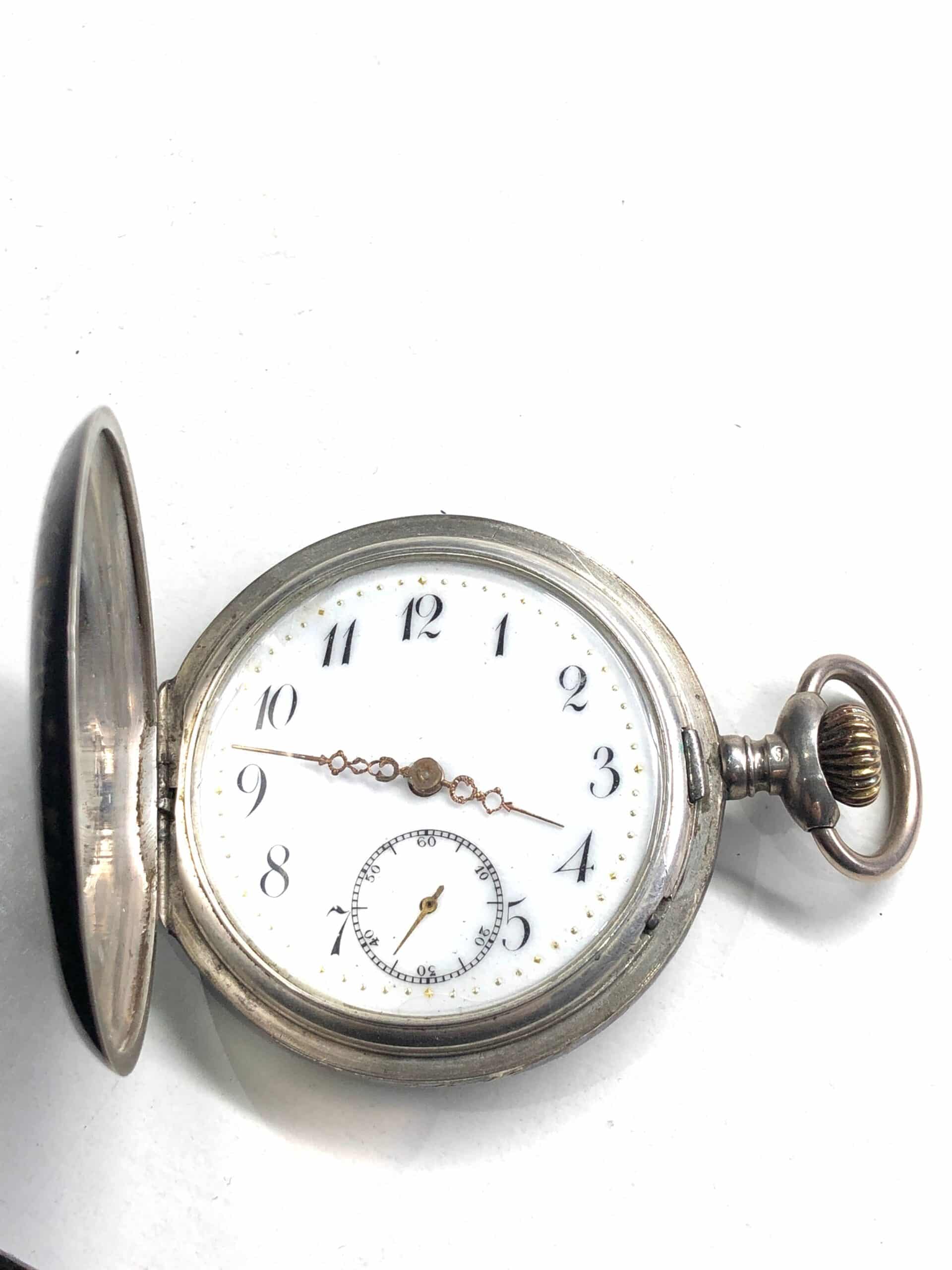 Antique Swiss 800 Silver Niello Full Hunter Watch With 15 Jewel - Image 3