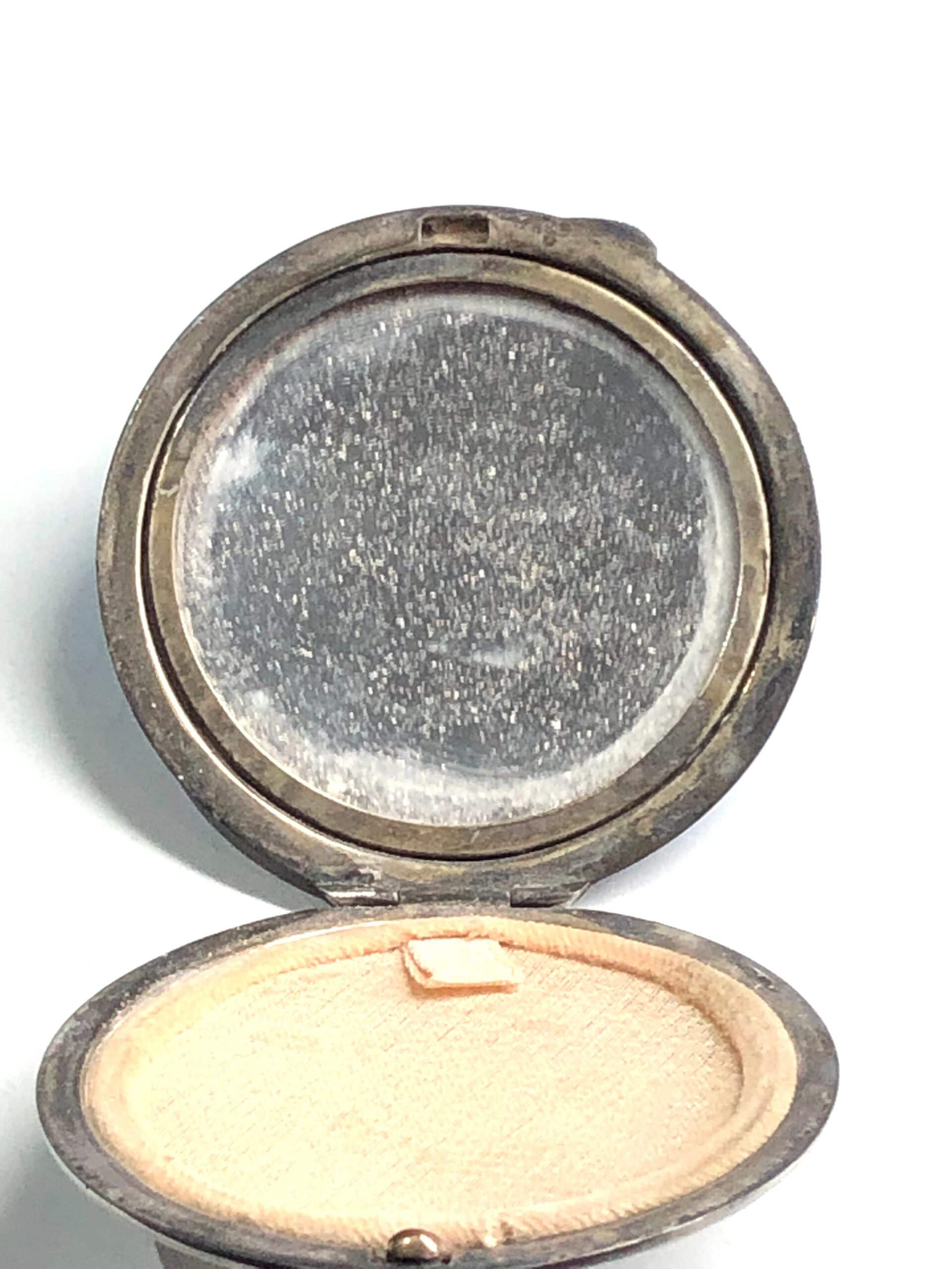 Antique Art Deco Silver & Guilloche Enamelled Ladies Compact - Image 4