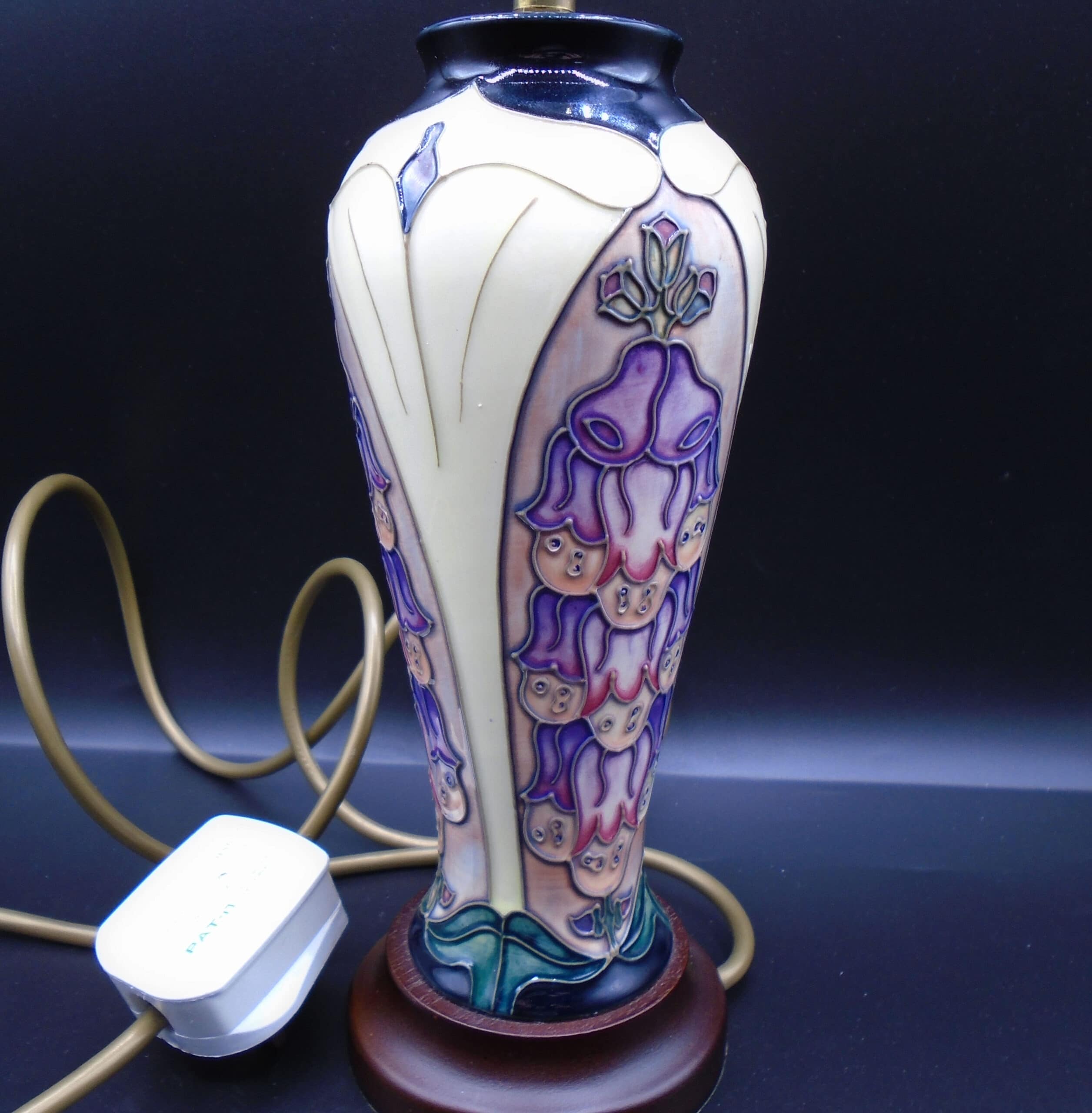 Rare Moorcroft Foxglove Lamp By Rachel Bishop - Image 4