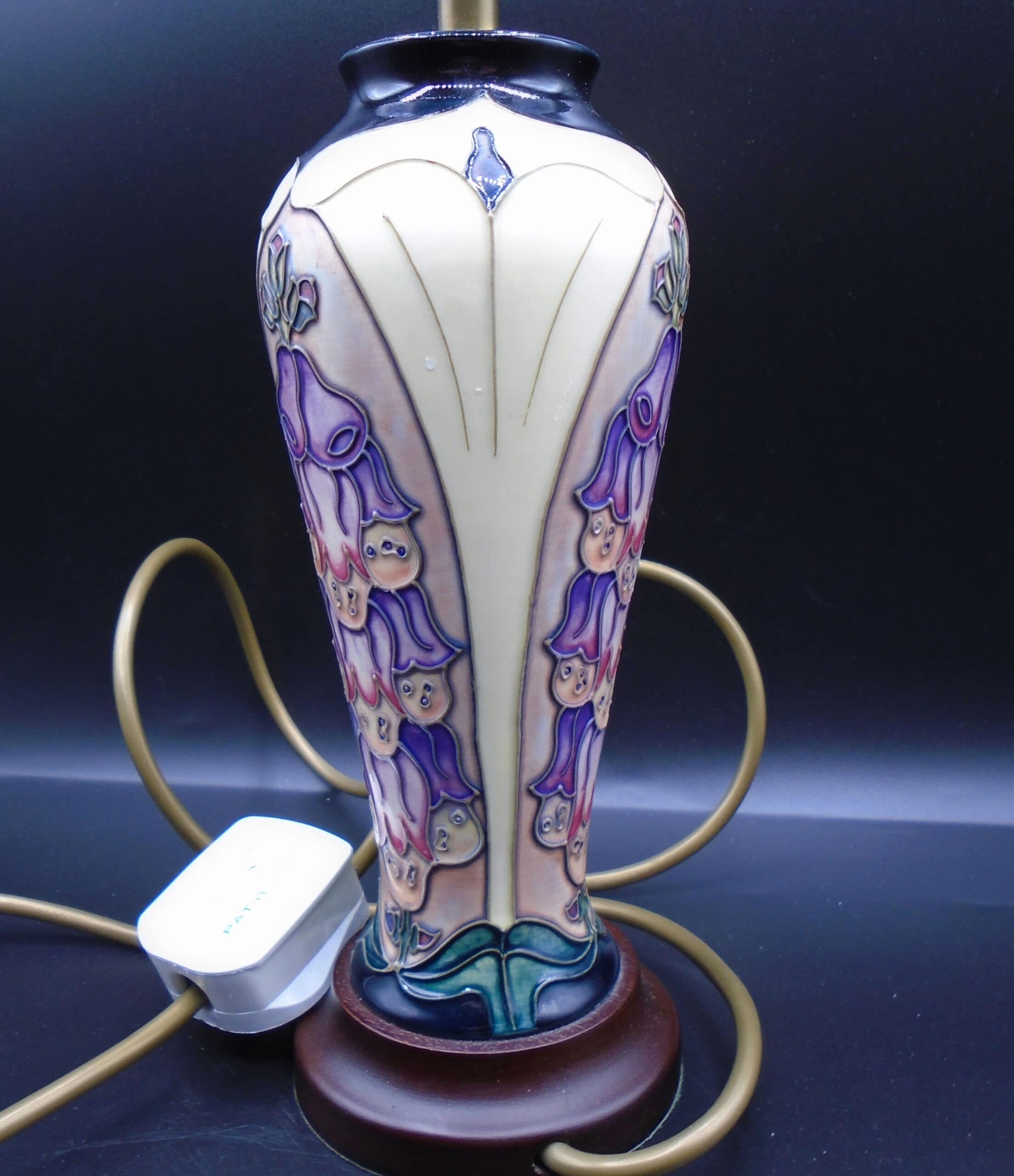 Rare Moorcroft Foxglove Lamp By Rachel Bishop - Image 3