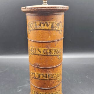Antique 4 Compartment Spice Tower With Finial