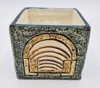 Blue Beige Troika Cube Vase By Alison Brigden