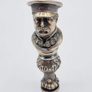 19th Century Faberge Solid Silver, Ruby & Gemstone Russian Officer Seal