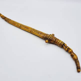 Antique Intricately Carved Bone Tribal Dagger