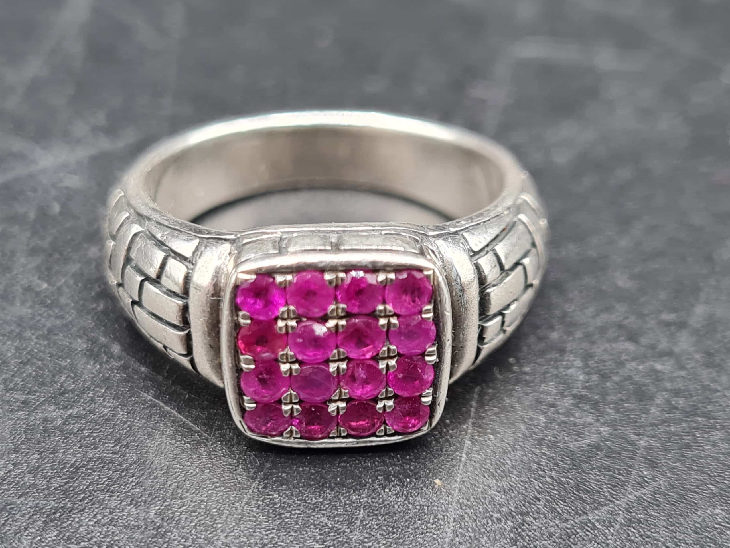 925 Silver & Ruby Chunky Ring - Image 2