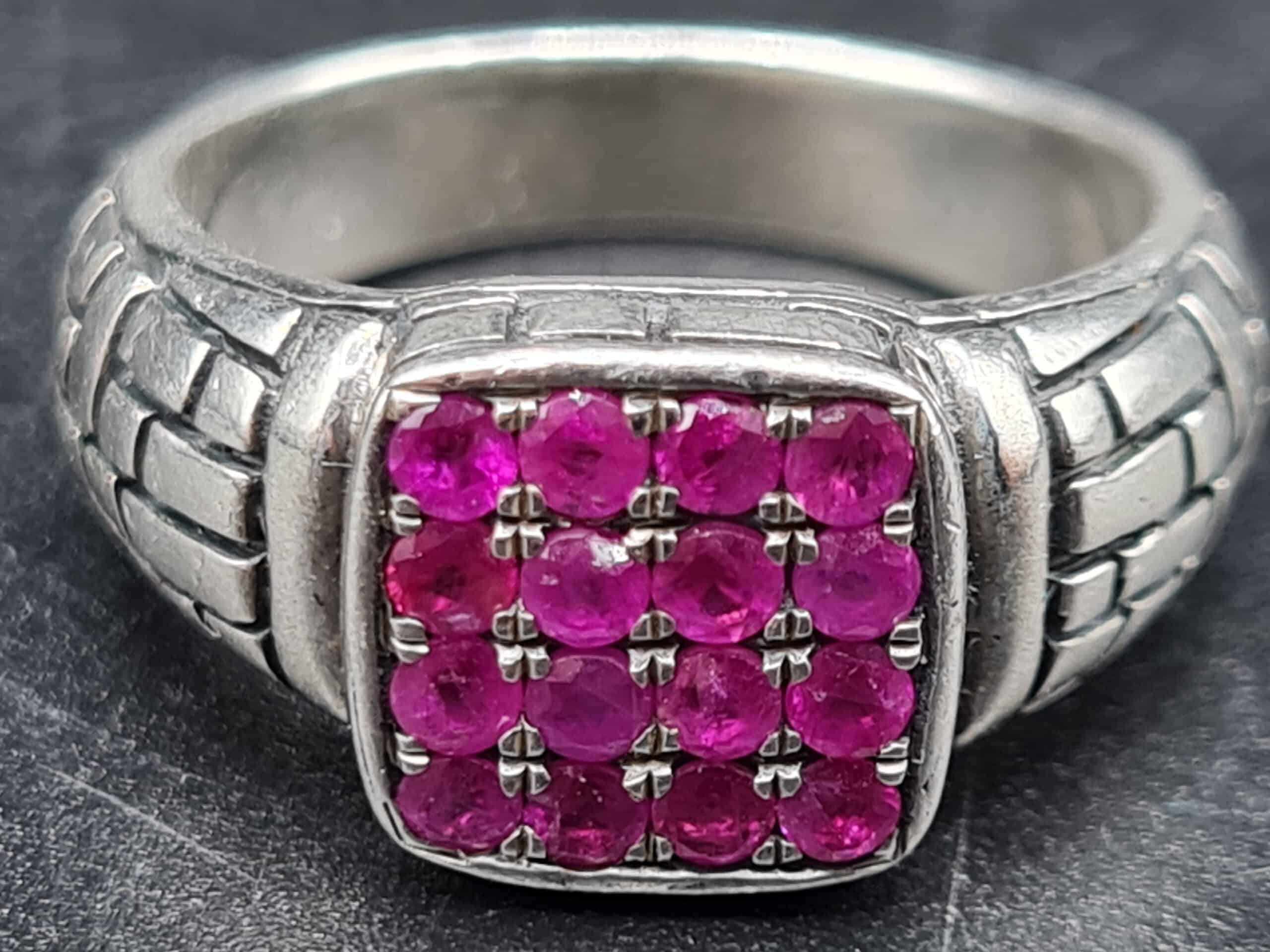 925 Silver & Ruby Chunky Ring
