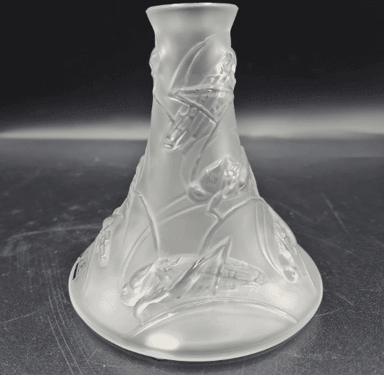 Lalique Ornate Glass Art Bud Vase - Image 2